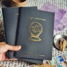Carnet artisanal couverture doré my "Univers", boule de cristal