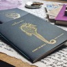 Carnet artisanal couverture doré my "Univers", hippocampe