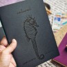 Carnet artisanal couverture doré my "Univers", hippocampe