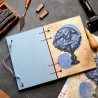 Carnet artisanal linogravure astronomie fait main