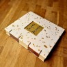 Album photo carré artisanal fait main en France ou livre d'or unique papiers divers couture celte