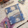 Carnet artisanal carré Mes aquarelles papier Fabriano bleu