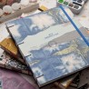 Carnet artisanal carré Mes aquarelles papier Fabriano bleu