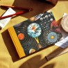 Carnet mix media astronomie planétarium grand format paysage