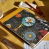 Carnet mix media astronomie planétarium grand format paysage