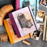 Album photo carré artisanal linogravure vintage