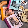 Album photo carré artisanal linogravure vintage