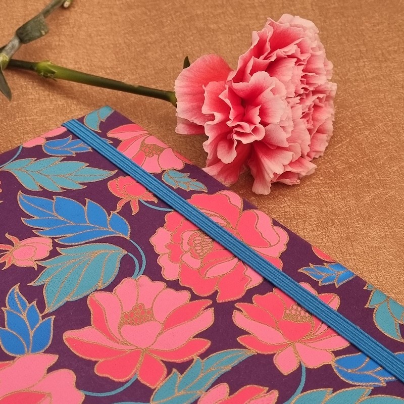 Carnet De Note A Artisanal Papier Recycle Rose Couverture