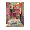 Carte postale artistique rue d'Antibes  reproduction dessin fait main