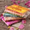 Carnet de note A5 type discret, couture copte, papiers fait main en gelli printing