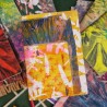 Carnet A5 de note illustration gelli printing unique