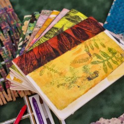 Carnet A5 de note illustration gelli printing unique