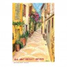 Mini Puzzle 99 pièces Tableaux miniatures Rue du Haut Castelet, Antibes, dessin  fait main