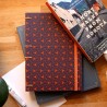 Carnet de note A5 type discret, couture copte, papiers japonais indiens rifle...
