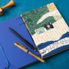 Carnet artisanal de note A5 poétique bleu