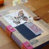 Carnet vintage recyclé d'emballages