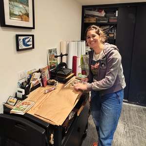 Une photo qui m'envoie une cliente australienne ! Merci!!! Heureuse dans mon atelier !!